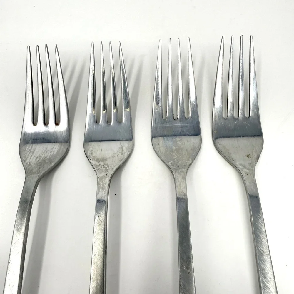 International Stainless Deluxe Danish Scroll Dinner Forks‎ Set of 4 MCM VTG